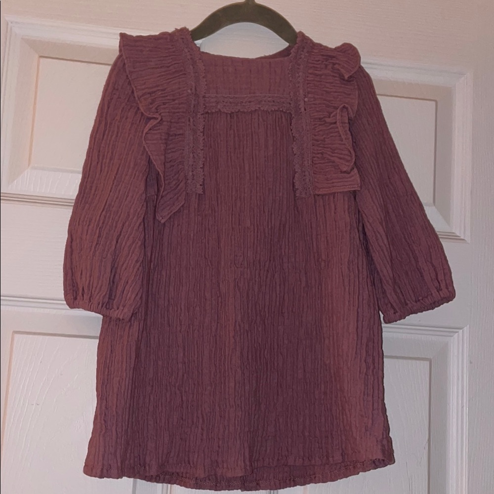 Girls Zara Purple Dress with Flowy Fit and Ruffled Details
